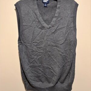Lands' End Men's Charcoal V-Neck Sweater Vest